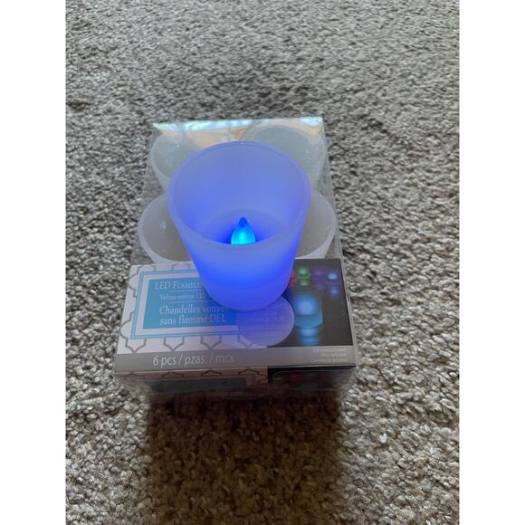 LED Flameless Tea Candles set of 6 Rainbow colors NIB - Picture 7 of 9